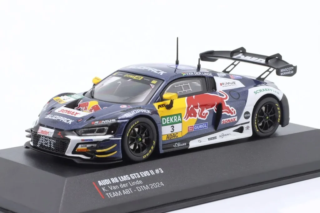 车型 1:43 Audi R8 LMS GT3 Evo II #3 Kelvin van der Linde DTM Vize-Champion 年 2024 Ixo