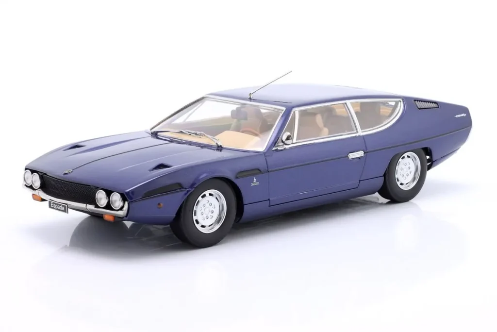 โมเดลรถ 1:18 Lamborghini Espada S2 ปี 1970 สีน้ำเงินเข้มเมทัลลิก KK-Scale