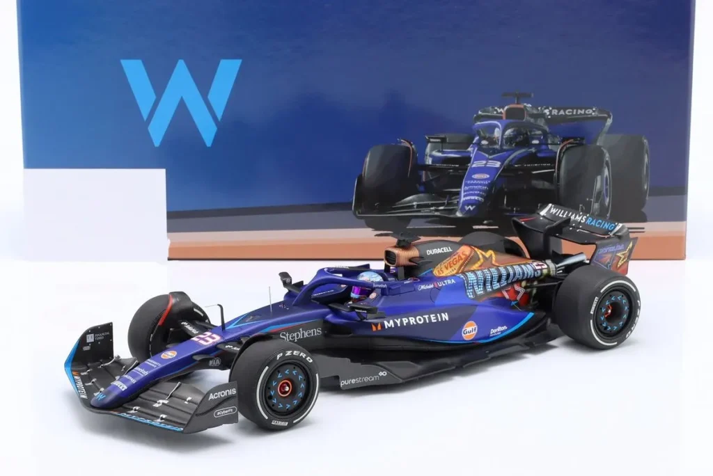 โมเดลรถ 1:18 Williams FW45 #23 Alexander Albon ฟอร์มูล่าวัน ปี 2023 Minichamps 147232223