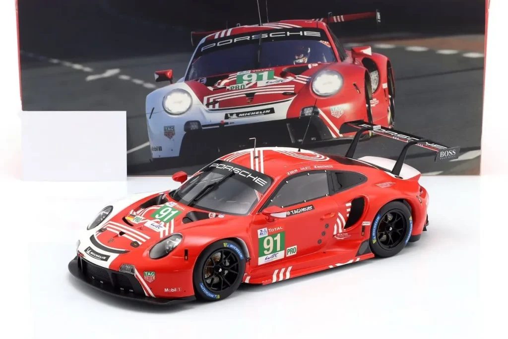 โมเดลรถ 1:18 Porsche 911 RSR #91 Richard Lietz, Gianmaria Bruni, Frédéric Makowiecki 24 ชั่วโมง เลอมังส์ ปี 2020 Ixo