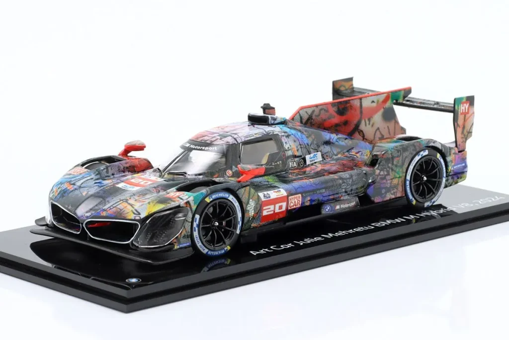 โมเดลรถ 1:43 BMW M Hybrid V8 Hypercar in Sonderlackierung #20 Robin Frijns, René Rast, Sheldon van der Linde 24 ชั่วโมง เลอมังส์ ปี 2024 Norev