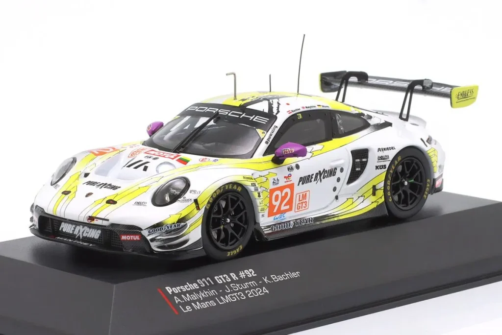 โมเดลรถ 1:43 Porsche 911 GT3 R #92 Klaus Bachler, Alex Malykhin, Joel Sturm 24 ชั่วโมง เลอมังส์ ปี 2024 Ixo