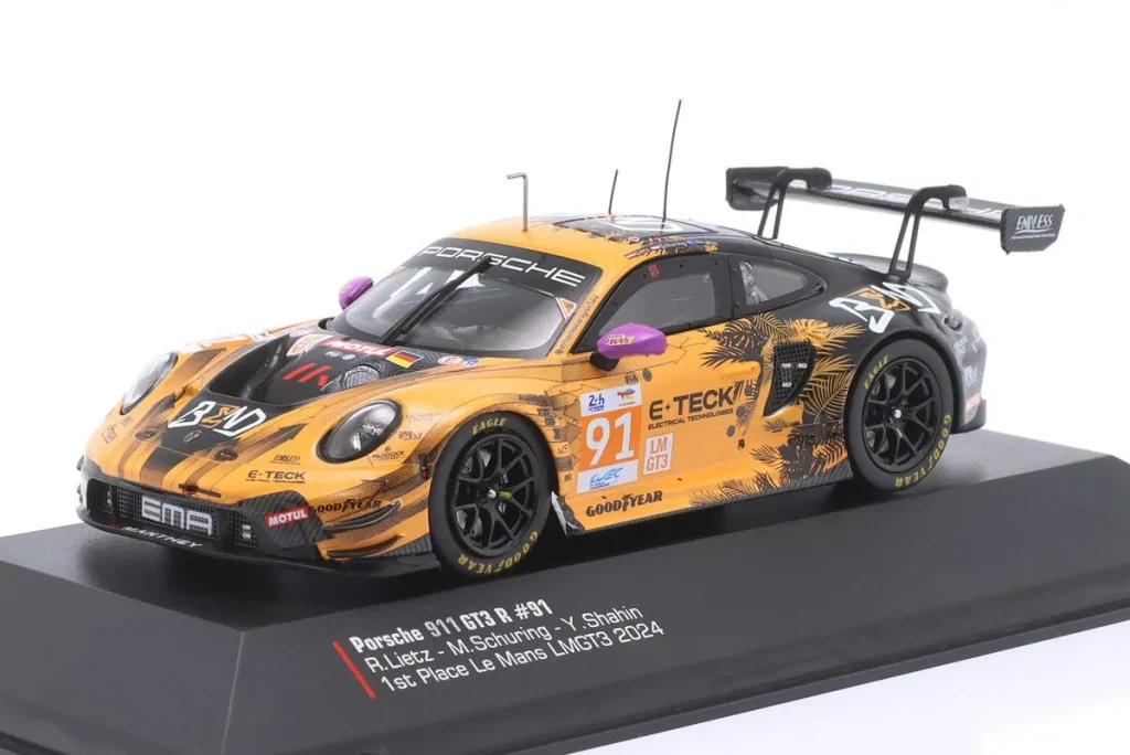 โมเดลรถ 1:43 Porsche 911 GT3 R #91 Richard Lietz, Morris Schuring, Yasser Shahin 24 ชั่วโมง เลอมังส์ ปี 2024 Ixo