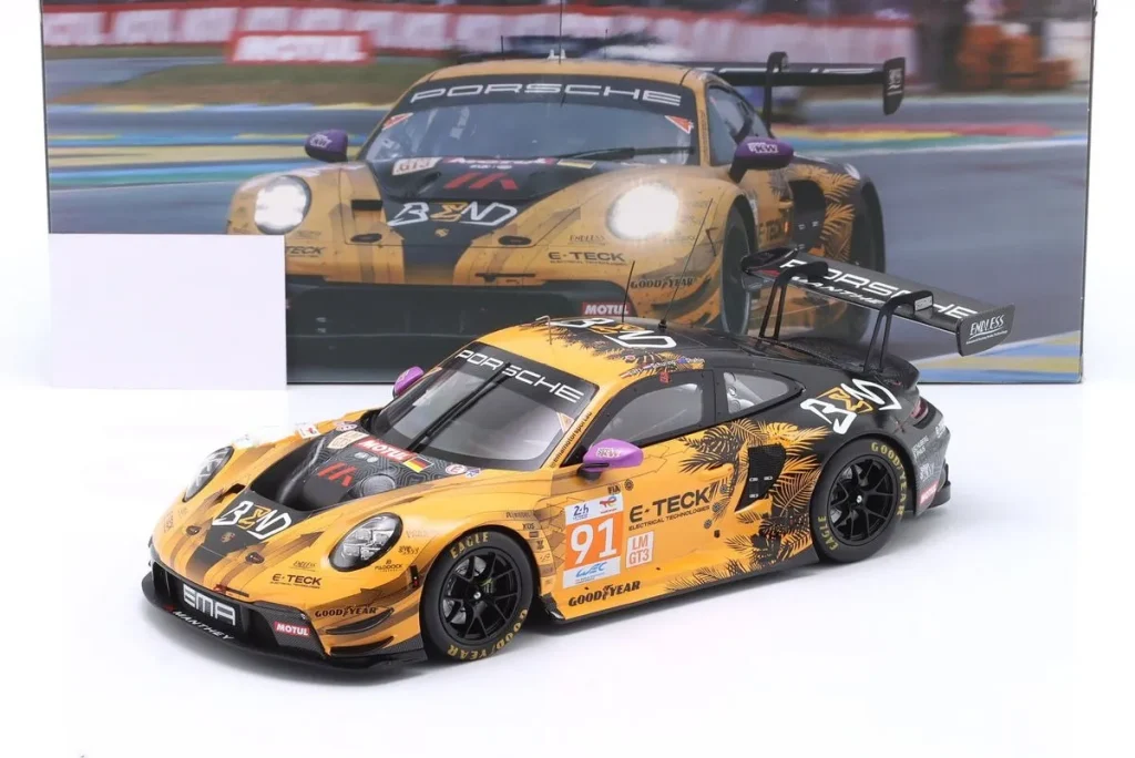 โมเดลรถ 1:18 Porsche 911 GT3 R #91 Richard Lietz, Morris Schuring, Yasser Shahin 24 ชั่วโมง เลอมังส์ ปี 2024 Ixo