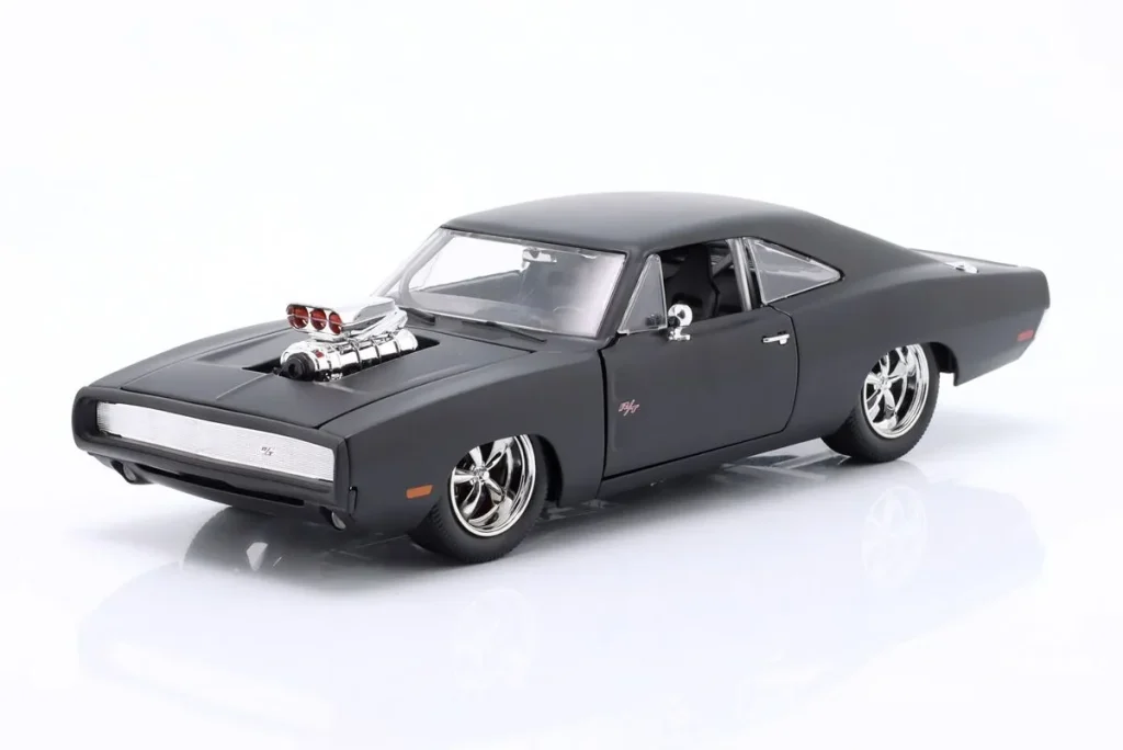 Model 1:24 Dodge Charger Dominic „Dom“ Toretto Film “Fast & Furious 4” (2009) year 1970 matte black Jadatoys