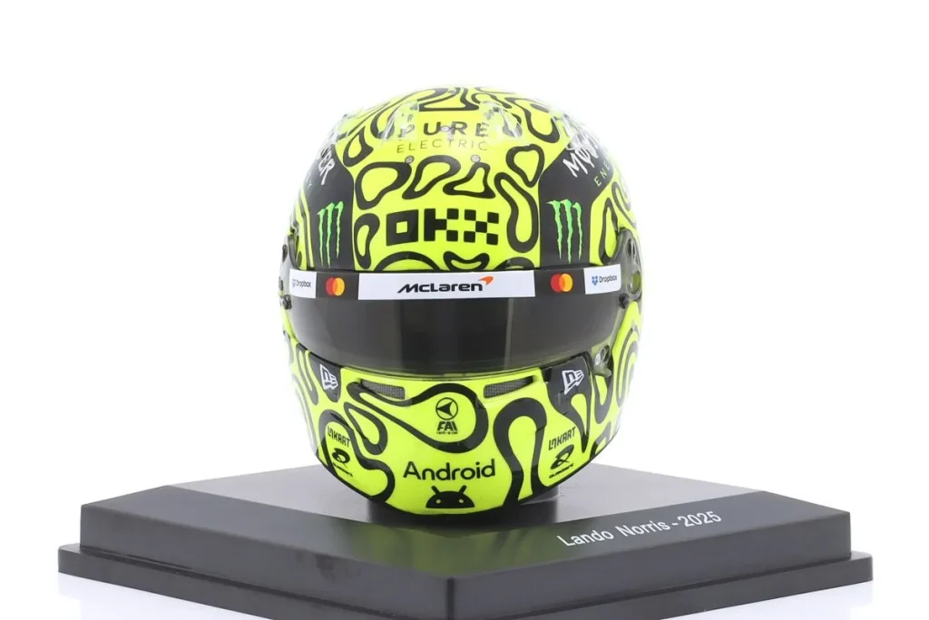 仿真赛车头盔 1:5 McLaren MCL39 #4 Lando Norris 一级方程式世界冠军年 2025 Spark