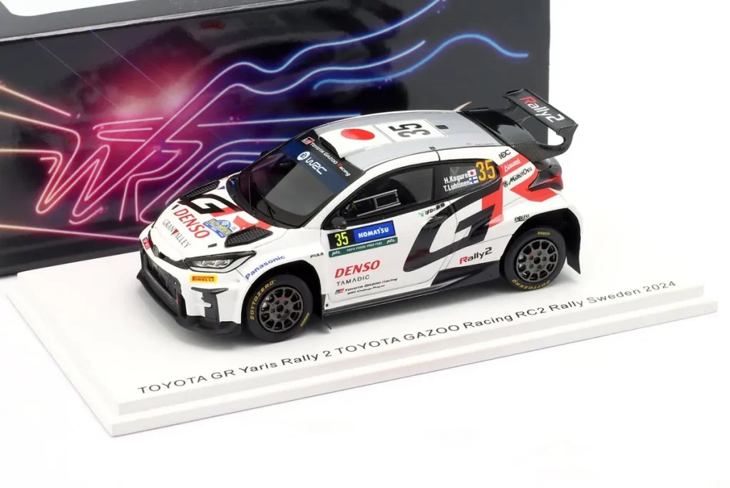 โมเดลรถ 1:43 Toyota GR Yaris Rally2 #35 Hikaru Kogure, Topi Luhtinen ปี 2024 Spark