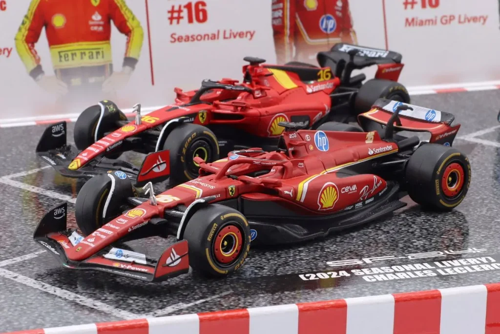 车型 1:43 Ferrari SF-23 & SF-24 Charles Leclerc 一级方程式 2023 Bburago
