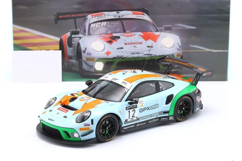 โมเดลรถ 1:18 Porsche 911 (991) GT3 R #12 Matt Campbell, Patrick Pilet, Mathieu Jaminet 24 ชั่วโมง สปา ปี 2020 Ixo