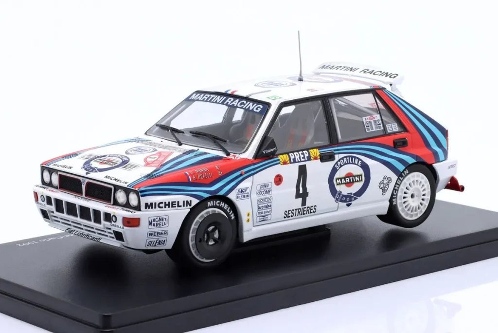โมเดลรถ 1:24 Lancia Delta HF Integrale #4 Didier Auriol, Bernard Occelli ผู้ชนะ แรลลี่ Monte Carlo ปี 1992 Altaya