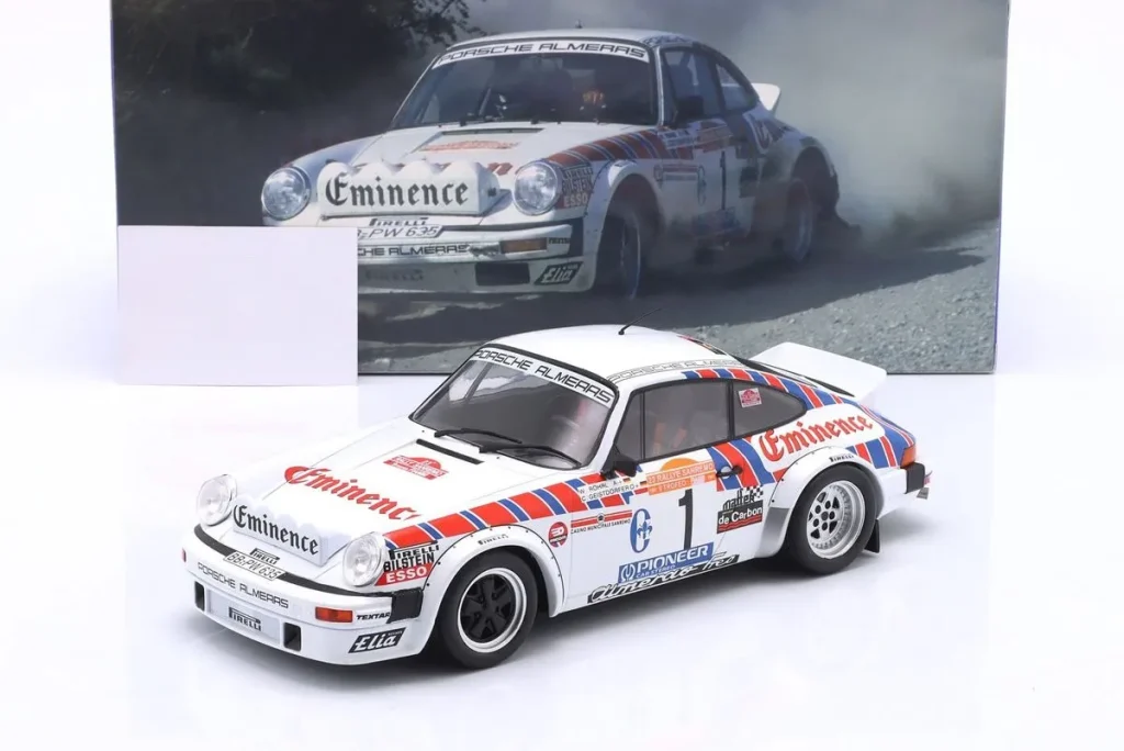 Model 1:18 Porsche 911 SC Gr.4 #1 Walter Röhrl, Christian Geistdörfer rally SanRemo year 1981 WERK83