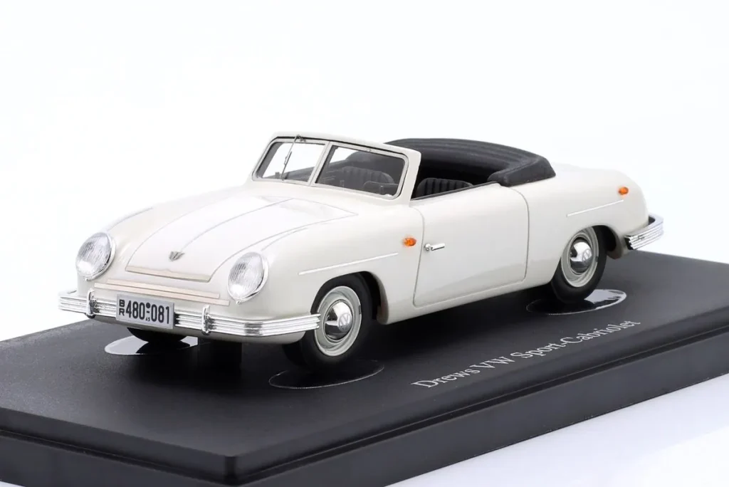 โมเดลรถ 1:43 Drews VW Sport-Cabriolet ปี 1949 สีขาว AutoCult