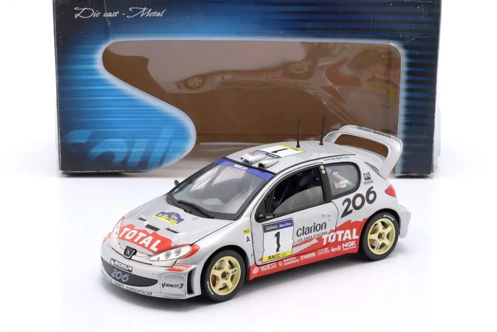 โมเดลรถ 1:18 Peugeot 206 WRC #1 อันดับ 2 แรลลี่ Catalunya ปี 2002 Solido