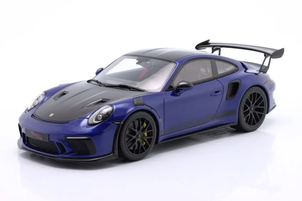 โมเดลรถ 1:18 Porsche 911 (991 II) GT3 RS Weissach-Paket ปี 2018 สี San Marino น้ำเงิน GT-SPIRIT