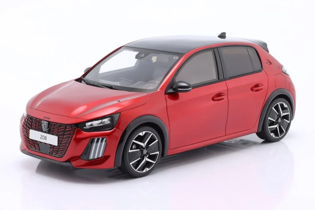 โมเดลรถ 1:18 Peugeot 208 GT ปี 2024 สีแดง เมทัลลิก (elixir red) Ottomobile