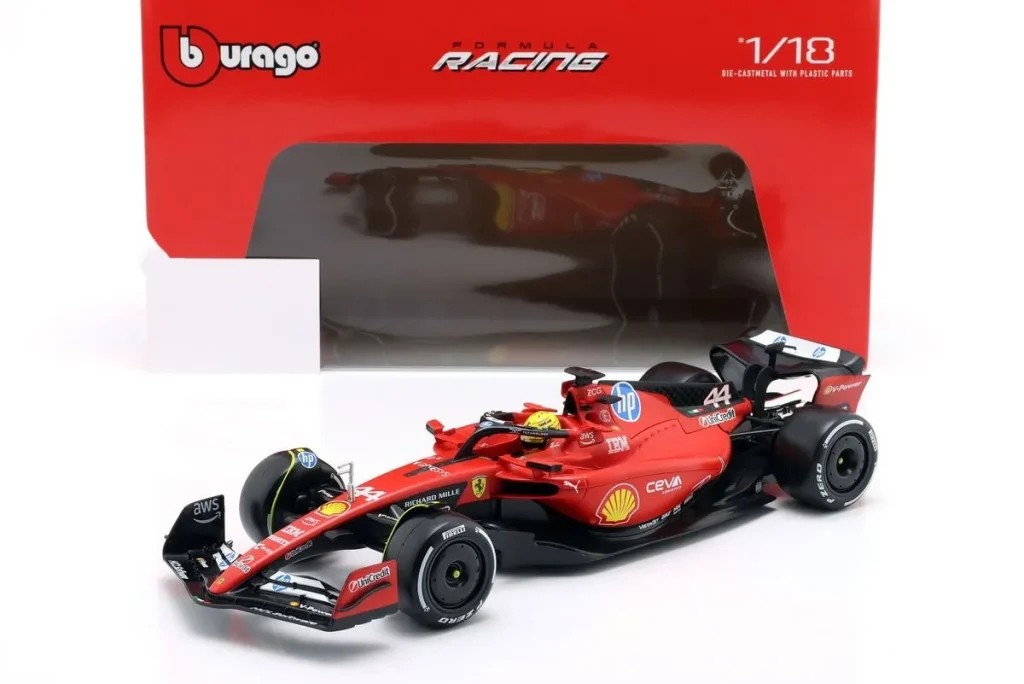 โมเดลรถ 1:18 Ferrari SF-23 #44 Lewis Hamilton 1st Rollout Fiorano Test Januar Formula 1 ปี 2025 Bburago