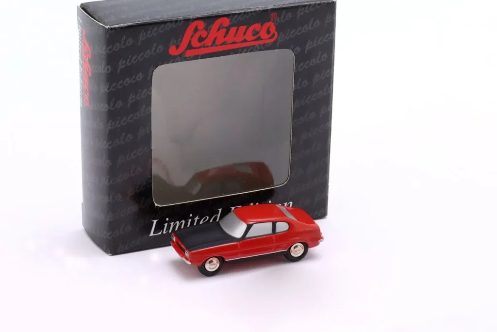 โมเดลรถ 1:87 Ford Capri GT สีแดง / ดำ Schuco