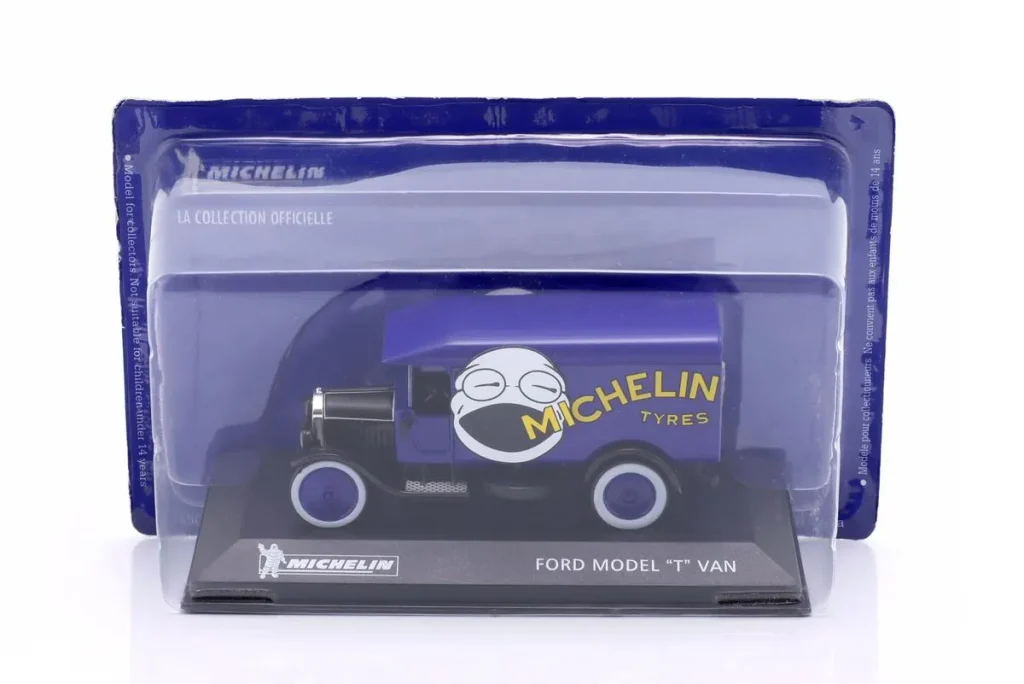 โมเดลรถ 1:43 Ford Model T Van “Michelin” สีน้ำเงิน / ดำ / พร้อม Dekor Altaya