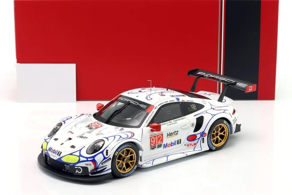 โมเดลรถ 1:18 Porsche 911 RSR #912 Earl Bamber, Laurens Vanthoor, Mathieu Jaminet Petit LeMans Road Atlanta IMSA ปี 2018 Ixo