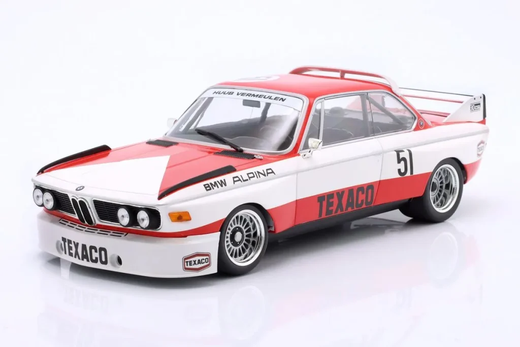 โมเดลรถ 1:18 BMW 3.0 CSL #51 Huub Vermeulen ผู้ชนะ Zandvoort GP (Niederlande Tourenwagen Meisterschaft) ปี 1974 Minichamps