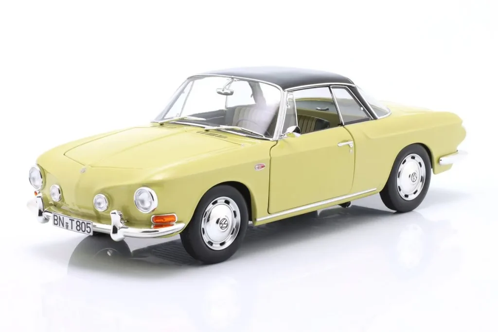 โมเดลรถ 1:18 Volkswagen VW Karmann Ghia 1500 ปี 1961 สี Manila เหลือง Norev