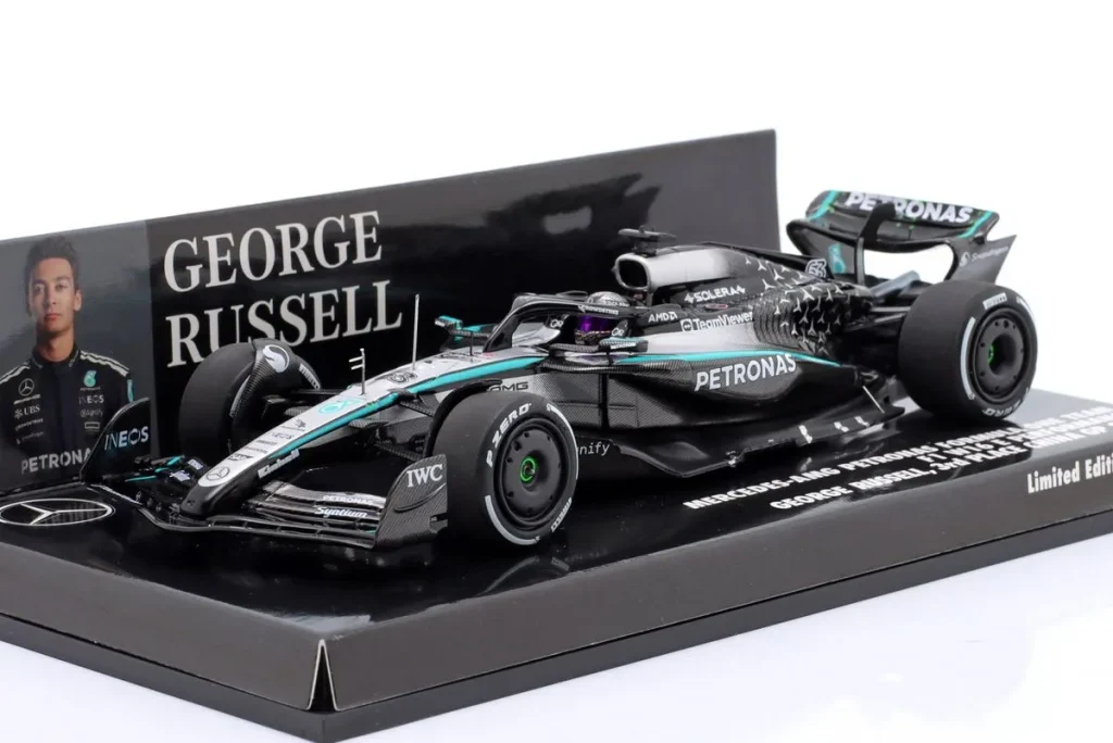 โมเดลรถ 1:43 Mercedes-AMG F1 W16 E Performance #63 George Russell ฟอร์มูล่าวัน ปี 2025 Minichamps