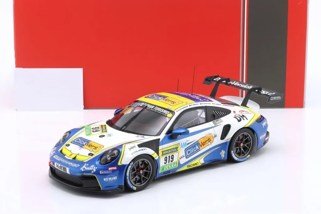 โมเดลรถ 1:18 Porsche 911 (992) GT3 Cup #919 Richard Jodexnis, Kersten Jodexnis, Robin Chrzanowski, Peter Scharmach 24 ชั่วโมง เนือร์บวร์กริง ปี 2025 Ixo