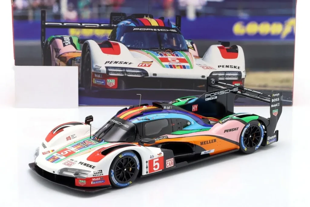 โมเดลรถ 1:18 Porsche 963 #5 Dane Cameron, Michael Christensen, Frédéric Makowiecki 24 ชั่วโมง เลอมังส์ ปี 2023 Ixo