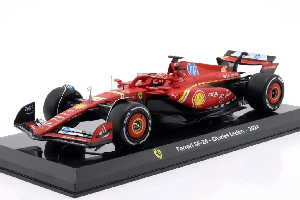 โมเดลรถ 1:24 Ferrari SF-24 #16 Charles Leclerc ฟอร์มูล่าวัน ปี 2024 Bburago 18-26821 #16