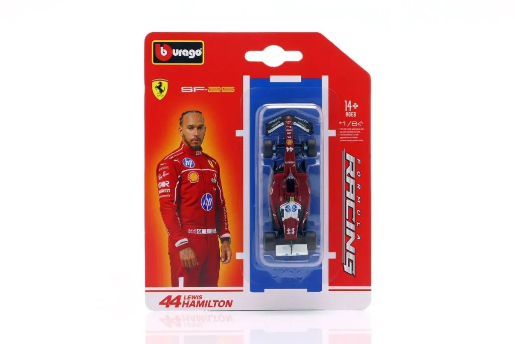 โมเดลรถ 1:64 Ferrari SF-25 #44 Lewis Hamilton ฟอร์มูล่าวัน ปี 2025 Bburago 18-56801 #44