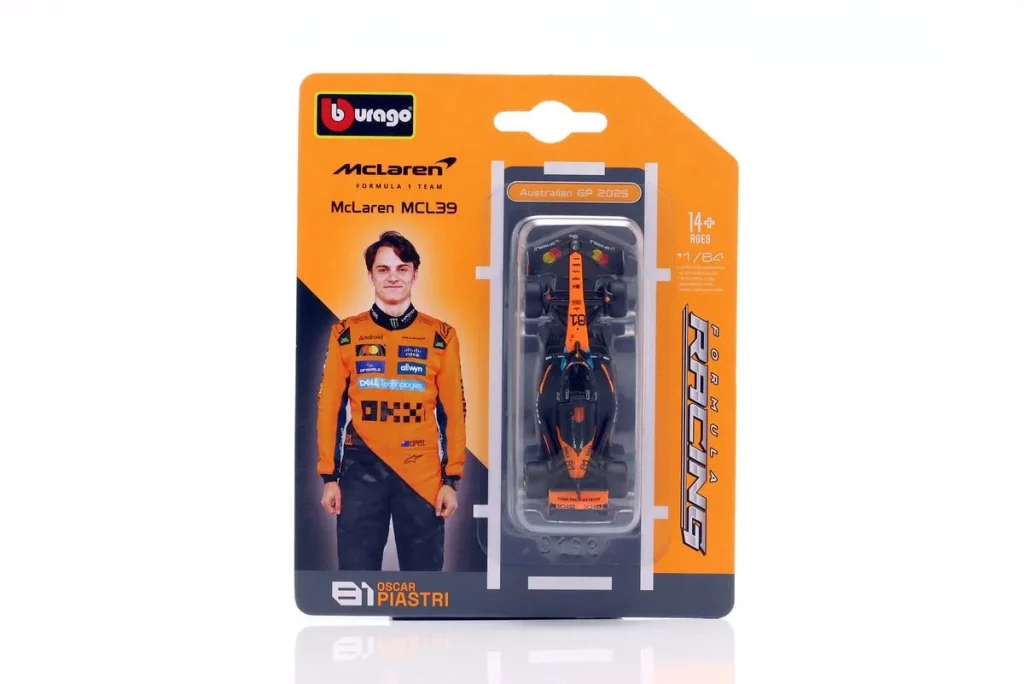 โมเดลรถ 1:64 McLaren MCL39 #81 Oscar Piastri อันดับ 9 Australien GP (Melbourne) ฟอร์มูล่าวัน ปี 2025 Bburago