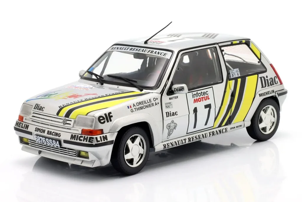 โมเดลรถ 1:18 Renault 5 GT Turbo #17 Alain Oreille, Gilles Thimonier 8th แรลลี่ Tour de Corse ปี 1989 Solido