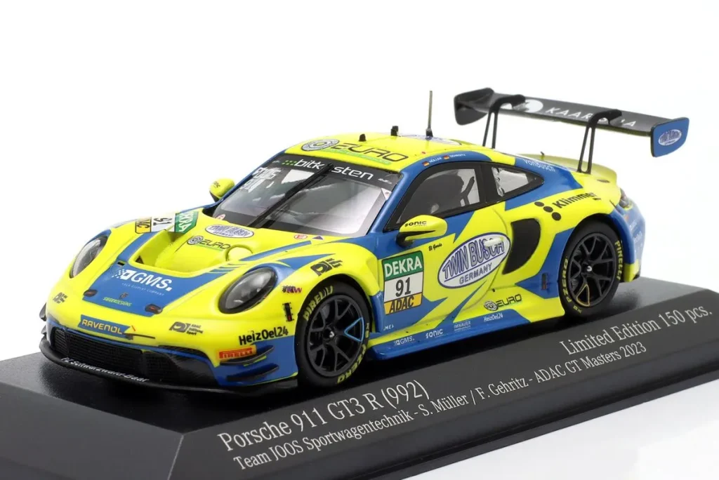 โมเดลรถ 1:43 Porsche 911 (992) GT3 R #91 Finn Gehrsitz, Sven Müller GT Masters ปี 2023 Minichamps