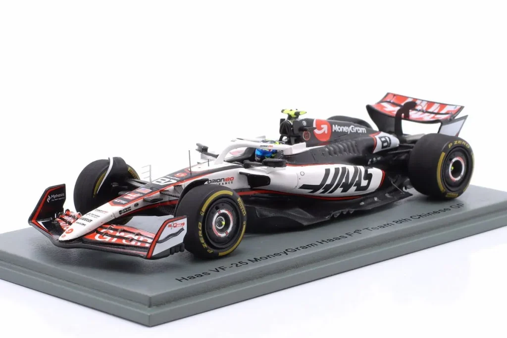 โมเดลรถ 1:43 Haas VF-25 #87 Oliver Bearman อันดับ 8 China GP ฟอร์มูล่าวัน ปี 2025 Spark