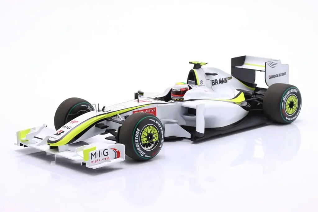 โมเดลรถ 1:18 Brawn BGP 001 #23 Rubens Barrichello ฟอร์มูล่าวัน ปี 2009 Minichamps