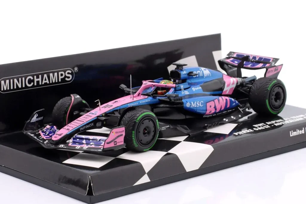 โมเดลรถ 1:43 Alpine A525 #10 Pierre Gasly อันดับ 11 Australien GP (Melbourne) ฟอร์มูล่าวัน ปี 2025 Minichamps