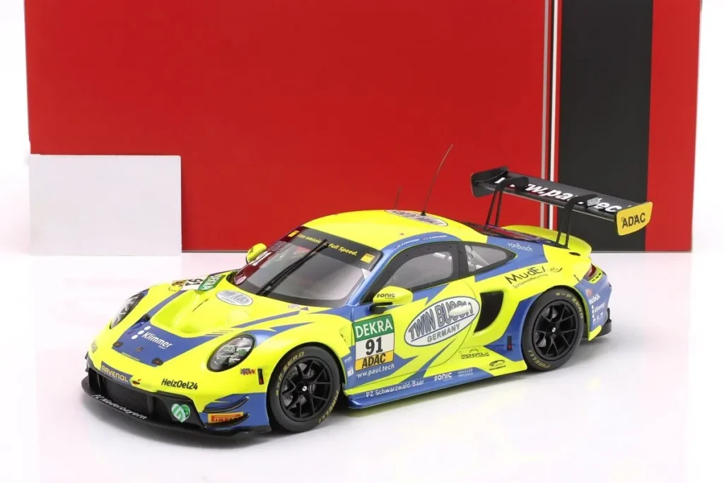 โมเดลรถ 1:18 Porsche 911 (992) GT3 R #91 Johannes Kapfinger, Michael Kapfinger ADAC GT Masters ปี 2024 Ixo