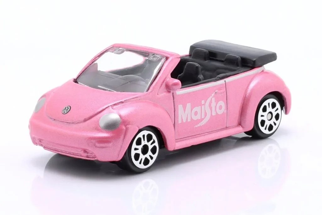 โมเดลรถ 1:64 Volkswagen VW New Beetle Cabriolet Spielwarenmesse Nürnberg สีชมพูเมทัลลิก Maisto