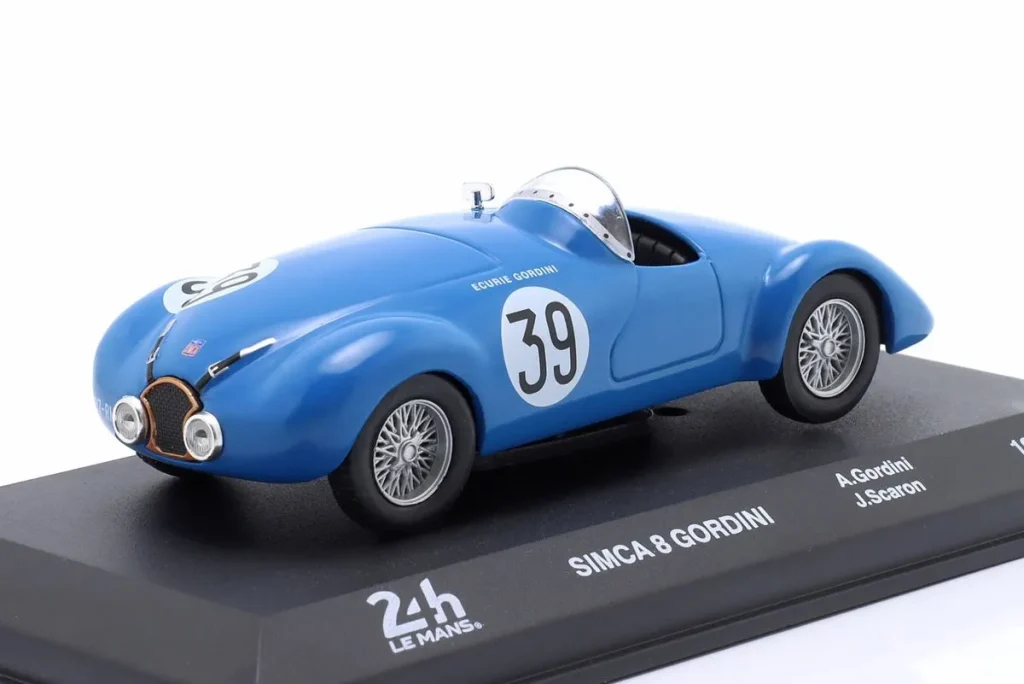 โมเดลรถ 1:43 Simca 8 #39 Amédée Gordini, José Scaron อันดับ 10 24h LeMans ปี 1939 Altaya