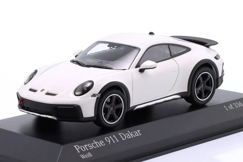 โมเดลรถ 1:43 Porsche 911 (992) Dakar ปี 2022 สีขาว Minichamps