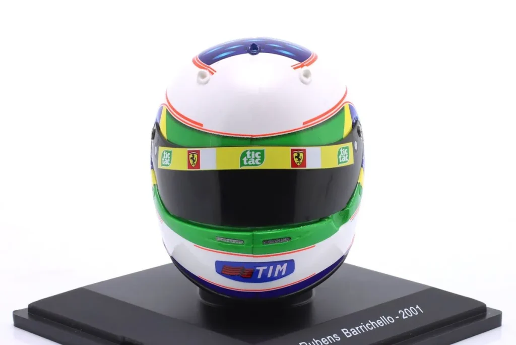 仿真赛车头盔 1:5 Ferrari F2001 #2 Rubens Barrichello 一级方程式年 2001 Spark