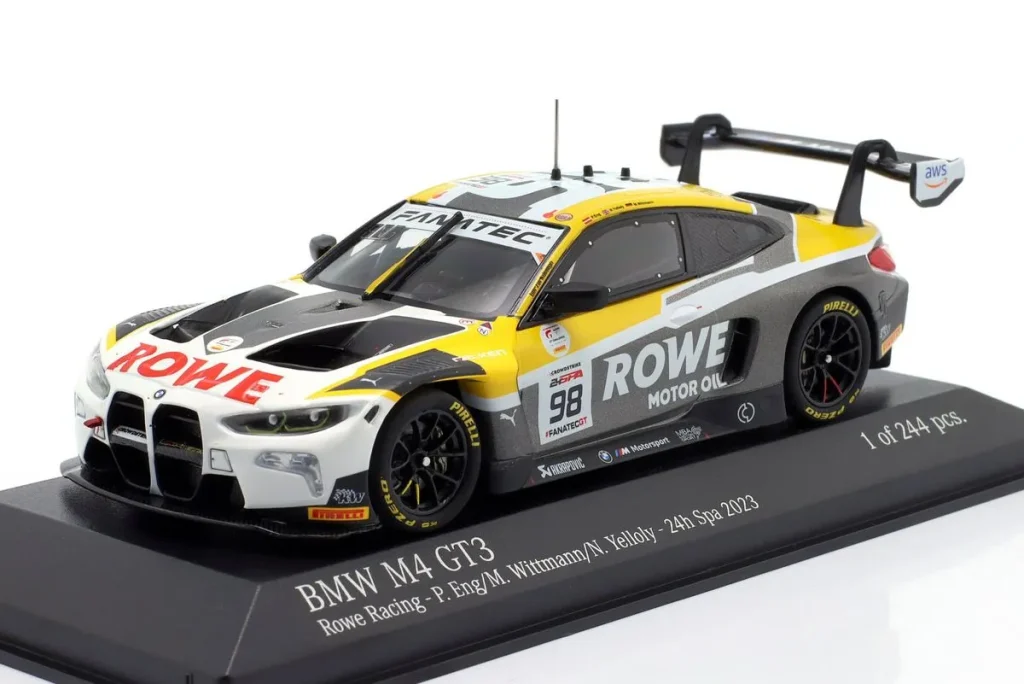 โมเดลรถ 1:43 BMW M4 GT3 #98 Philipp Eng, Marco Wittmann, Nick Yelloly ผู้ชนะ 24h Spa ปี 2023 Minichamps