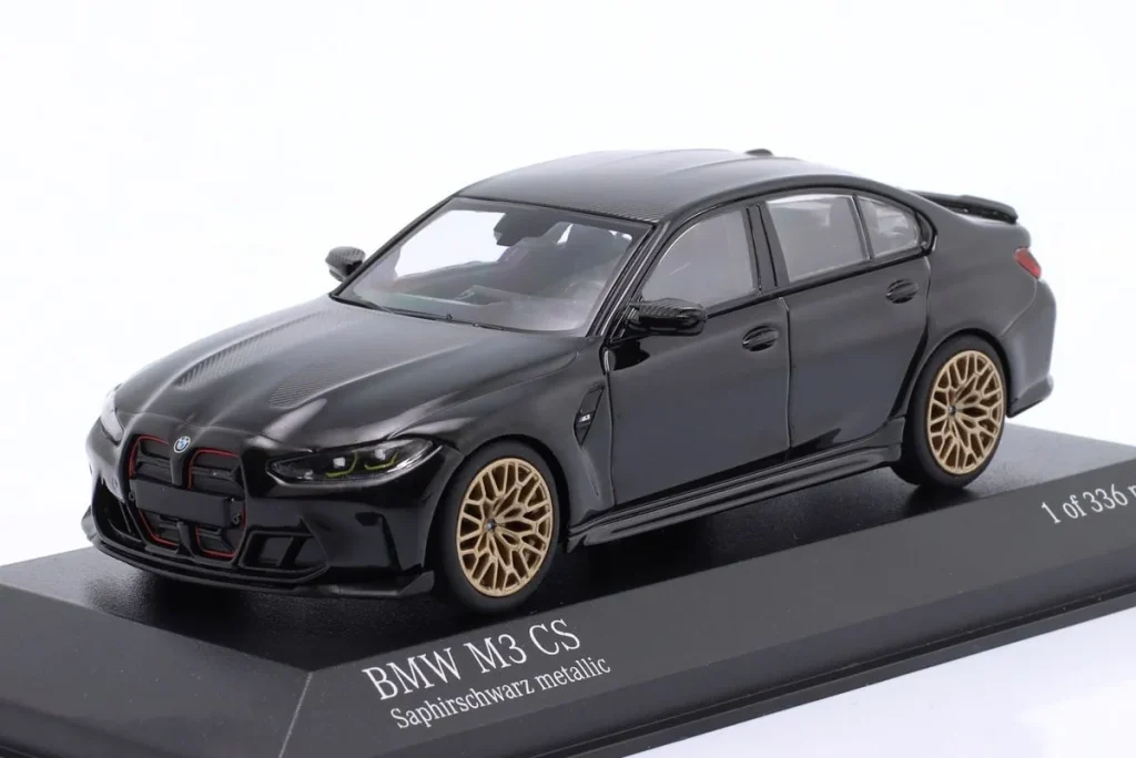 โมเดลรถ 1:43 BMW M3 CS ปี 2023 สีดำเมทัลลิก Minichamps
