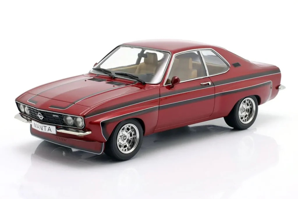 โมเดลรถ 1:18 Opel Manta A Irmscher ปี 1974 สีแดงเข้มเมทัลลิก / ดำ ModelCarGroup