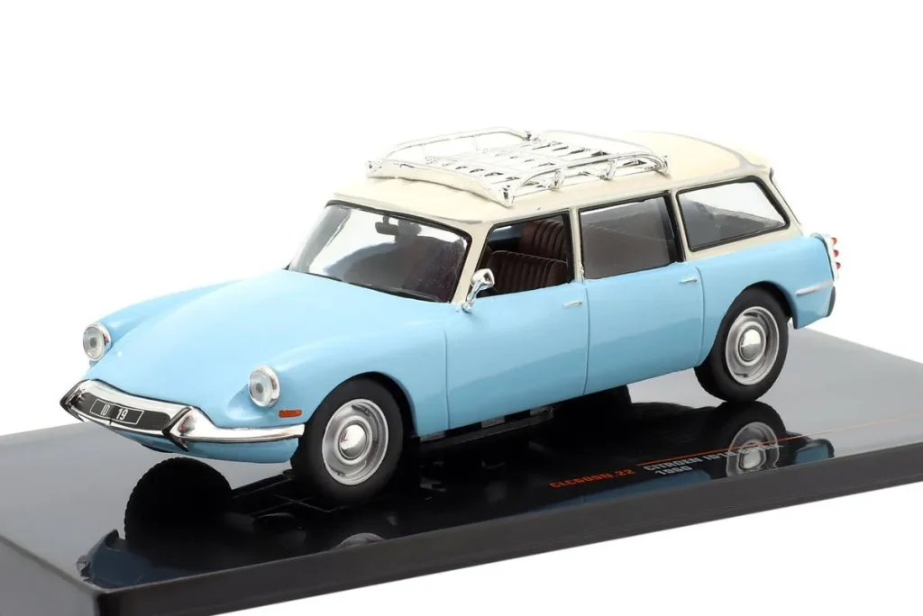 โมเดลรถ 1:43 Citroen ID19 Break ปี 1960 สีฟ้าอ่อน / ขาว Ixo