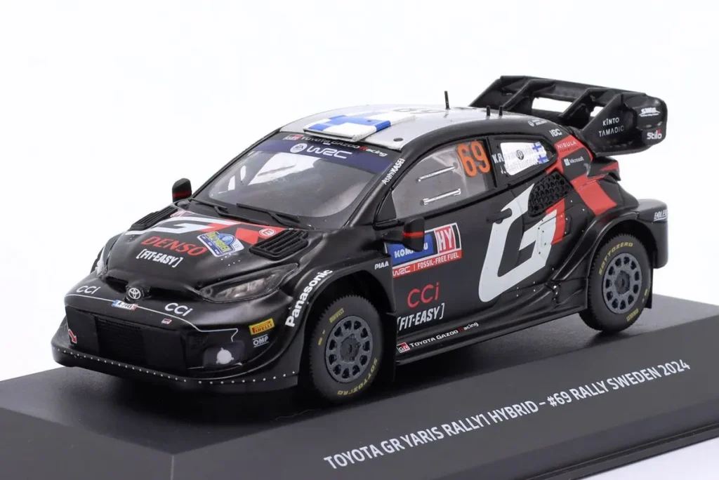 车型 1:43 Toyota GR Yaris Rally1 Hybrid #69 Kalle Rovanperä, Jonne Halttunen 拉力赛 Schweden 年 2024 Ixo