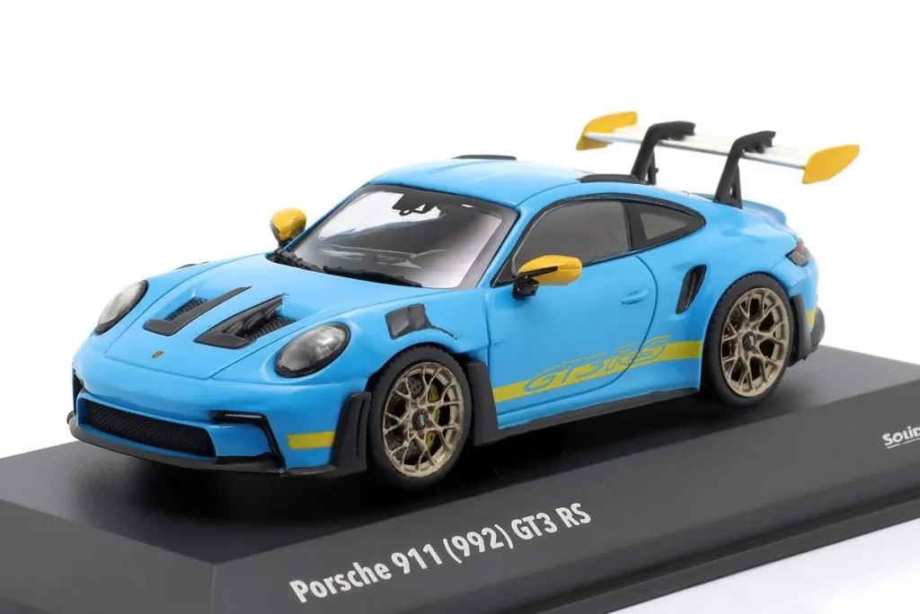 โมเดลรถ 1:43 Porsche 911 (992) GT3 RS / Tribute 24h Daytona 2003 ปี 2023 สี Riviera น้ำเงิน Solido