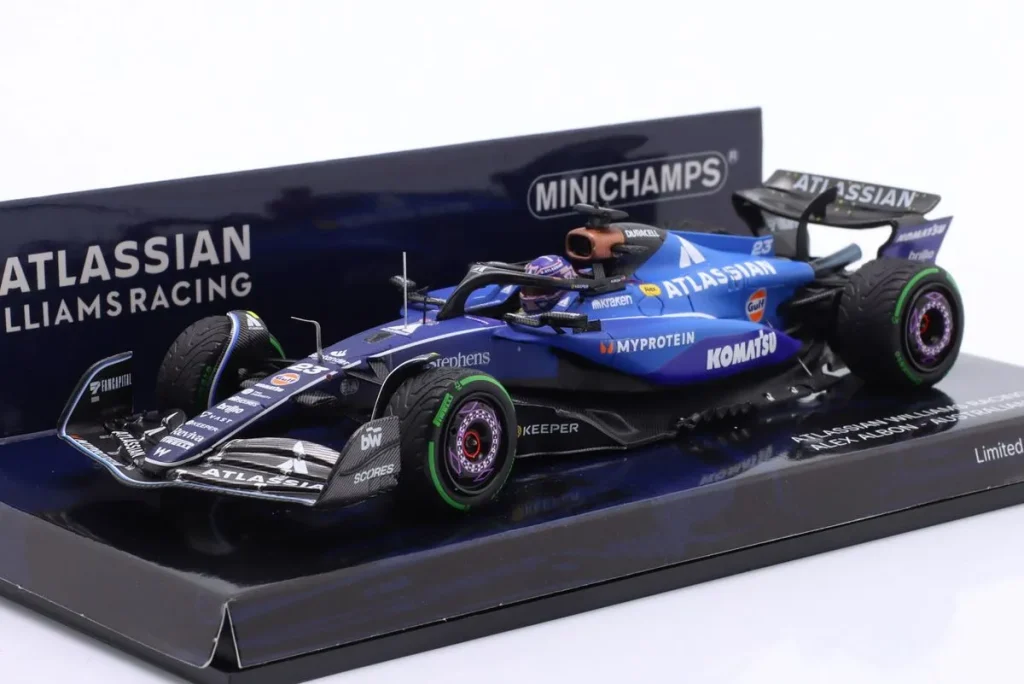โมเดลรถ 1:43 Williams FW47 #23 Alexander Albon อันดับ 5 Australien GP ฟอร์มูล่าวัน ปี 2025 Minichamps