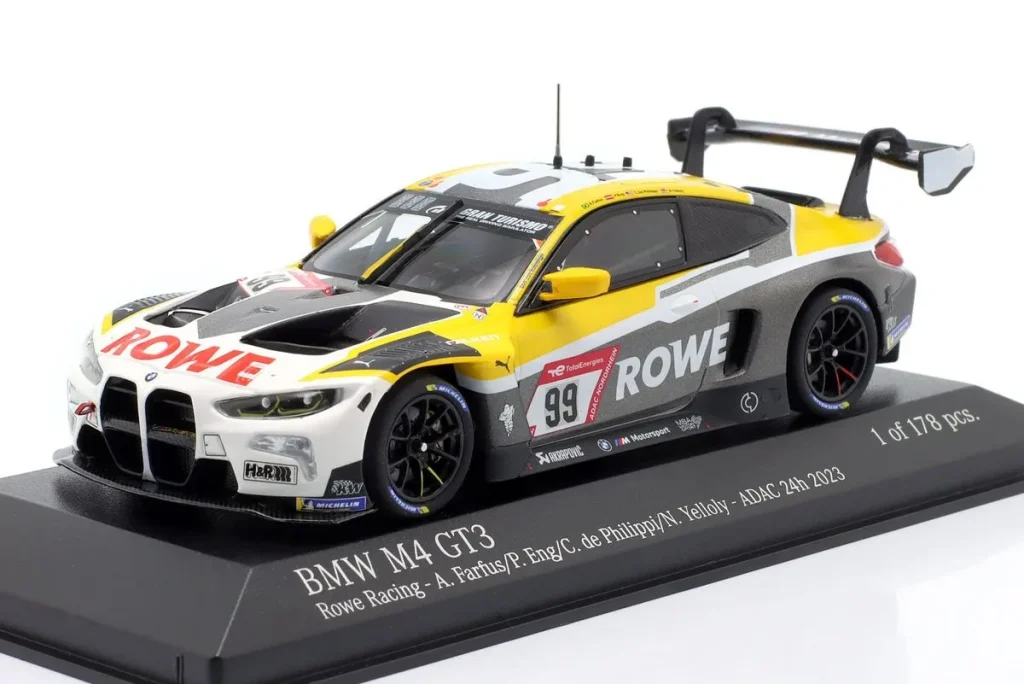 โมเดลรถ 1:43 BMW M4 GT3 #99 Augusto Farfus, Philipp Eng, Connor de Philippi, Nick Yelloly 24 ชั่วโมง เนือร์บวร์กริง ปี 2023 Minichamps