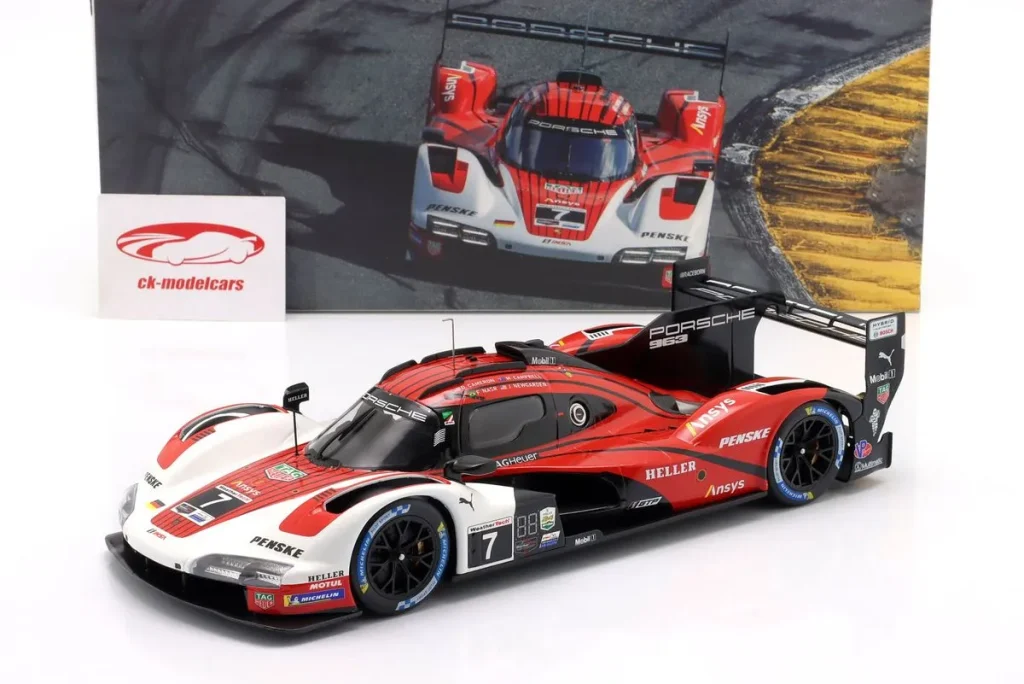 โมเดลรถ 1:18 Porsche 963 GTP7 #7 Dane Cameron, Felipe Nasr, Matt Campbell, Josef Newgarden 24 ชั่วโมง เดย์โทนา ปี 2024 Ixo